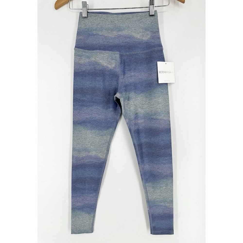 Beyond Yoga Caught In The Midi Hi Rise Leggings Women’s S NWT Blue Motif